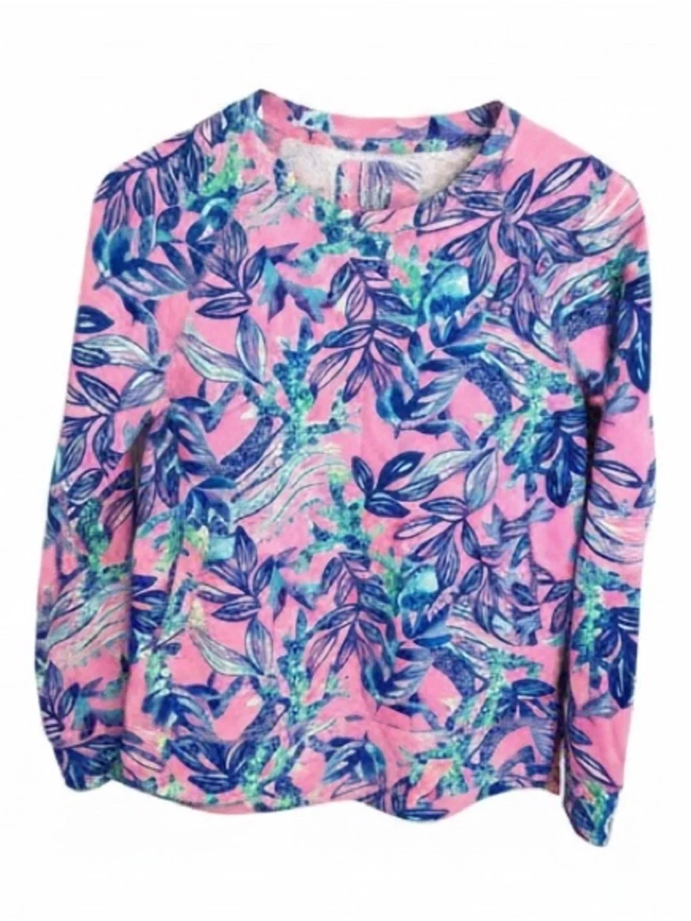 🌴 Lilly Pulitzer Luxletic Beach Comber Pullover | Just a Lil Jelly | Pink Tropic - Picture 3 of 6
